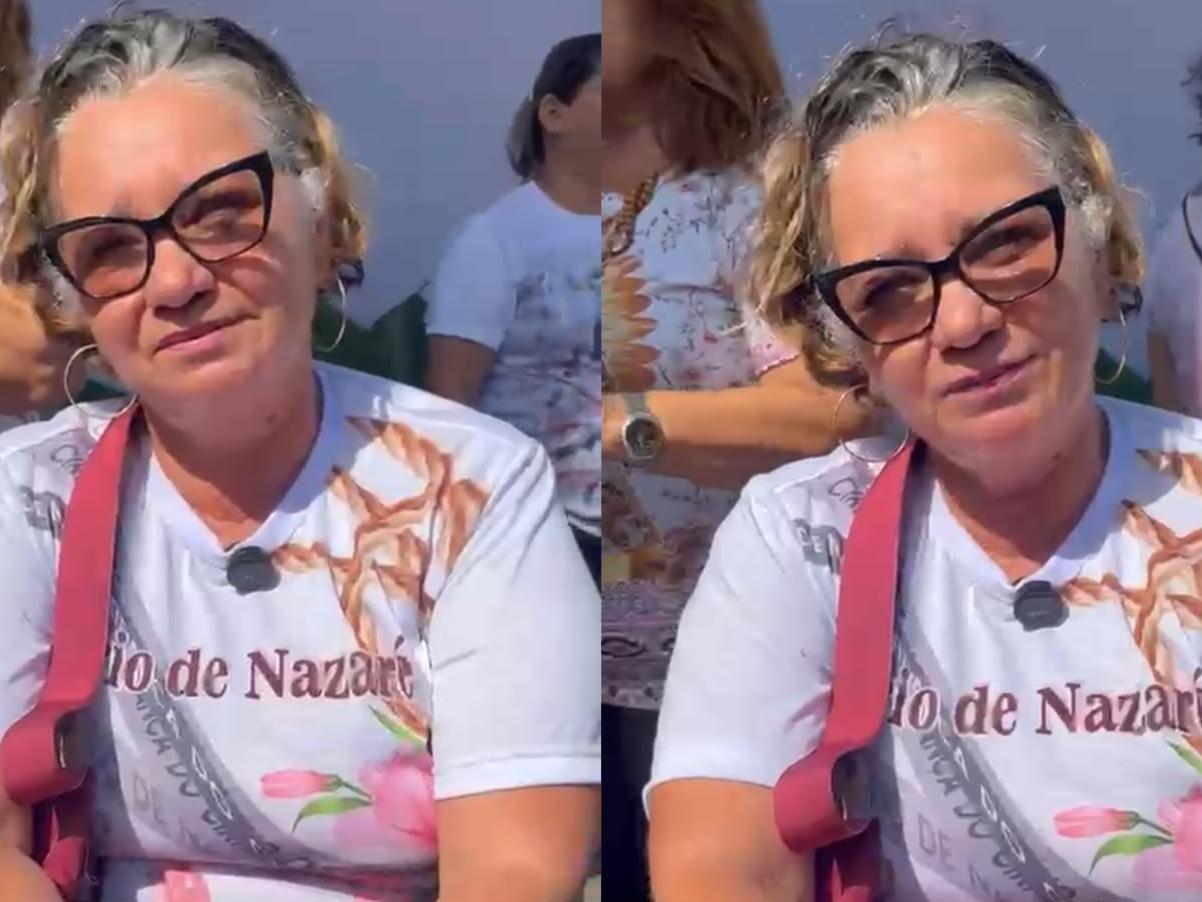 Após cura de nódulos nos seios, devota agradece a Nossa Senhora de Nazaré.